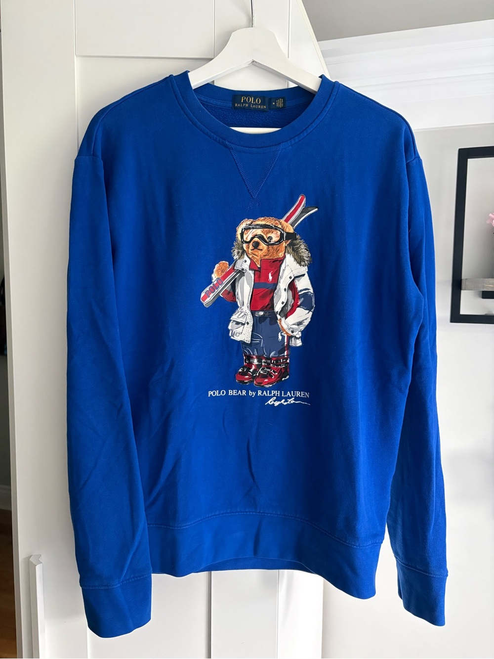 Ralph Lauren Blue Polo Bear Ski Crewneck Sweater